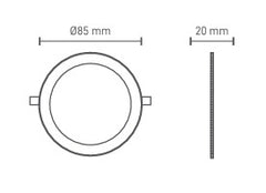 Vgradna svetilka Aron LED ILAR-00052 DN065 3W 3000K IP44 okrogla Ø65mm