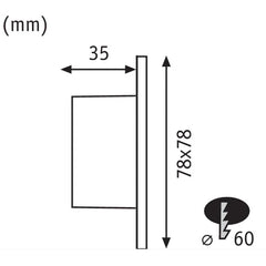 Svetilka stenska vgradna LED Paulmann 92922 1,7W 50lm 2700K