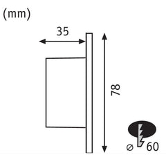 Svetilka stenska vgradna LED Paulmann 92924 1,1W 50lm 2700K