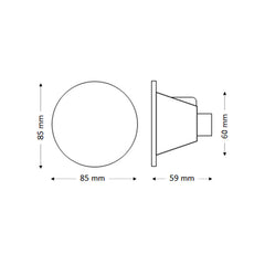 Svetilka stenska vgradna LED AZYL 1,6W 41lm 4100K okrogla črna IP54