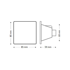 Svetilka stenska vgradna LED KURS 1,6W 54lm 4100K kvadratna siva IP54