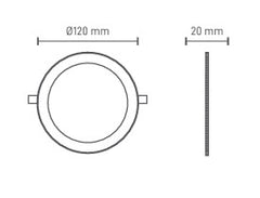 Vgradna svetilka Aron LED ILAR-00055 DN105 6W 3000K IP44 okrogla Ø105mm