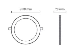 Vgradna svetilka Aron LED ILAR-00058 DN155 12W 3000K IP44 okrogla Ø155mm