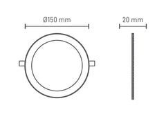 Vgradna svetilka Aron LED ILAR-01221 DN135 9W 4000K IP44 okrogla Ø135mm