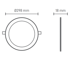 Vgradna svetilka Aron LED ILAR-02811 DN275 24W CCT 3000K-4000K-6500K IP44 okrogla Ø275mm