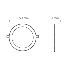 Vgradna svetilka Aron LED ILAR-02810 DN205 18W CCT 3000K-4000K-6500K IP44 okrogla Ø206mm
