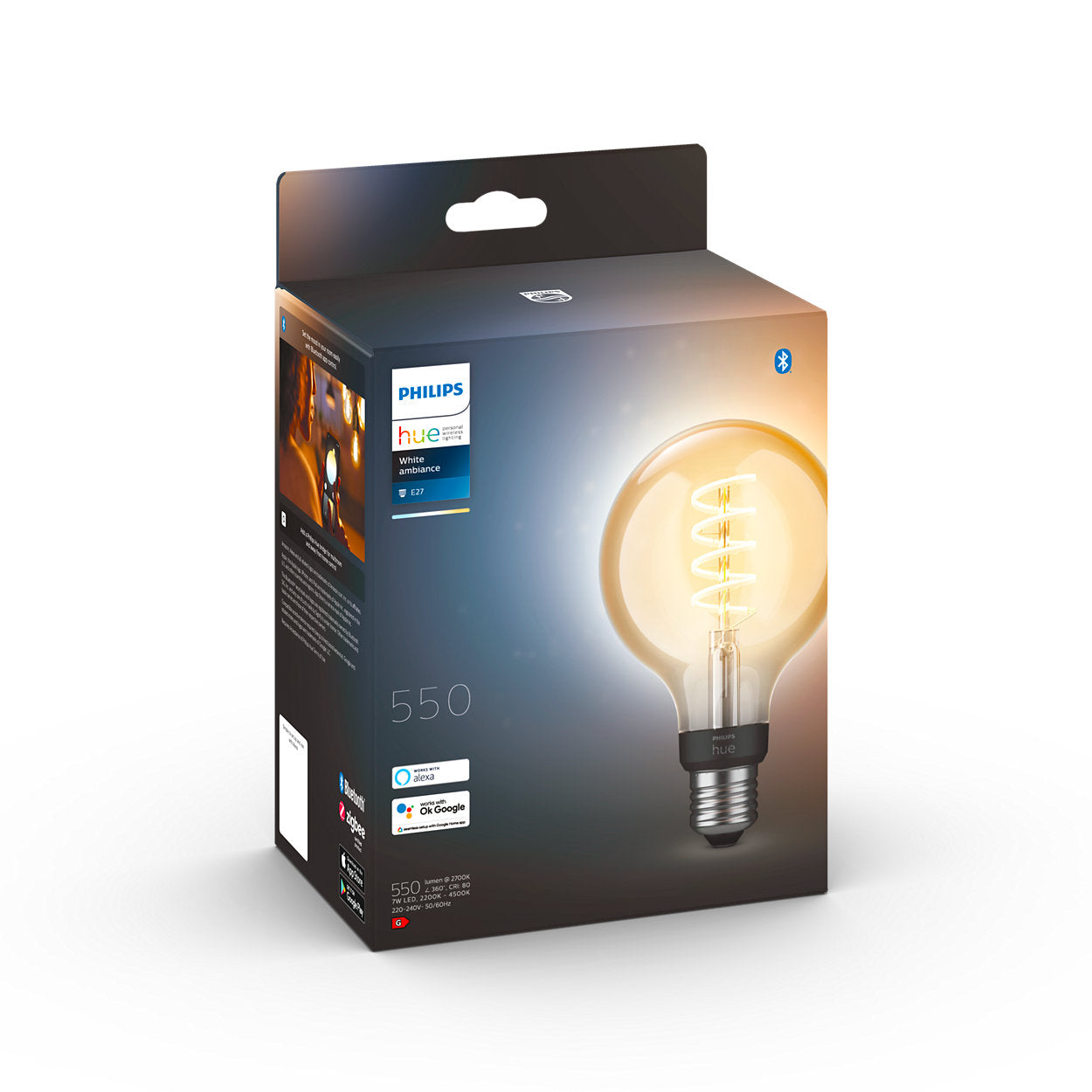 Hue White Ambiance sijalka Filament G93 7W E27