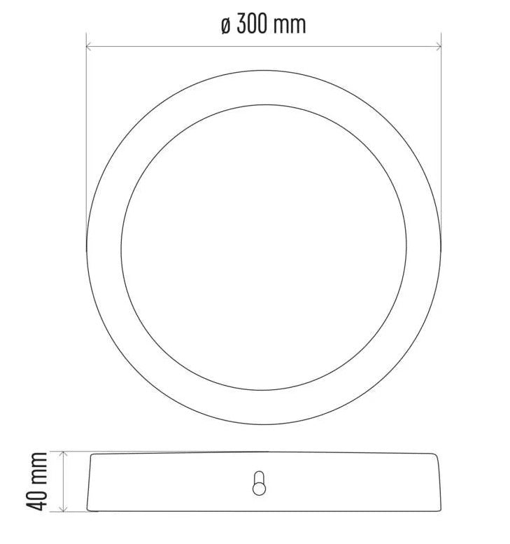 LED panel nadometni okrogel 24W 3000K bel 300mm