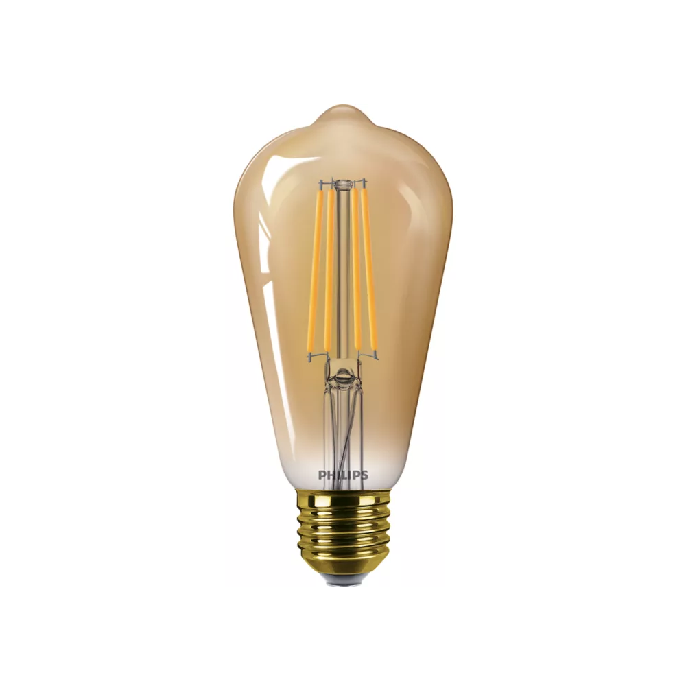 Sijalka Philips LED E27 5,8W=50W 2700K - 2200K 640lm ST64 prozorna GOLD WarmGlow dimmable