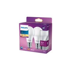 Sijalka Philips LED 9,5W=75W 2700K 1055lm A60 Classic matirana x2