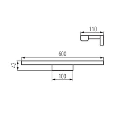 Stenska svetilka za kopalnice ASTEN LED 12W 1070lm 4000K IP44 600mm bela
