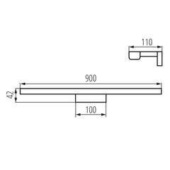 Stenska svetilka za kopalnice ASTEN LED 15W 1450lm 4000K IP44 900mm bela