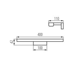 Stenska svetilka za kopalnice ASTEN LED 8W 690lm 4000K IP44 400mm bela