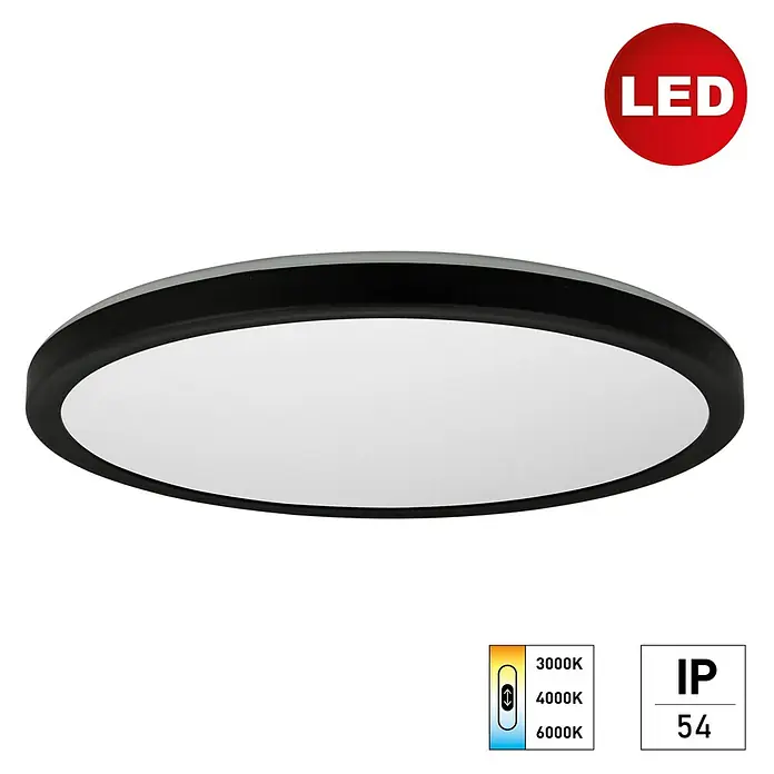 Svetilka E2 LED stropna / stenska Twice 2 24W CCT 3200lm 420mm IP54 okrogla črna