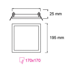 Svetilka Horoz LED Slim-SQ-15 056-005-0015