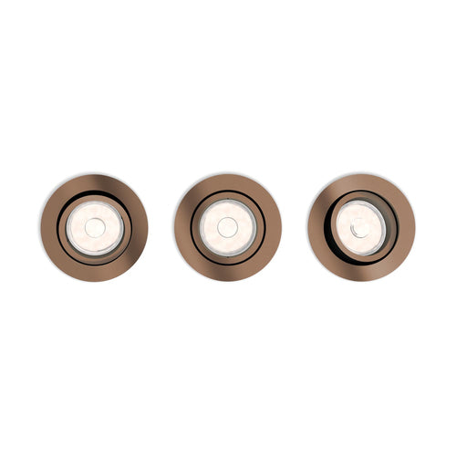 Svetilka Philips Donegal 50393/05/PN 3xGU10 FI ⌀ - 70mm baker medenina