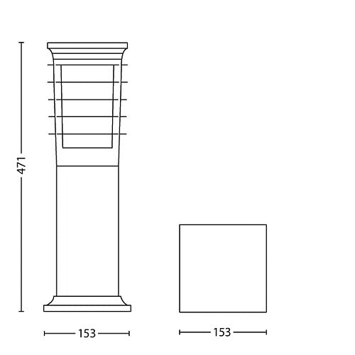 Svetilka Philips PATIO 15282/54/PN E27 siva