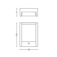 Svetilka Philips LED Arbour 2700K zunanja stenska s senzorjem antracit