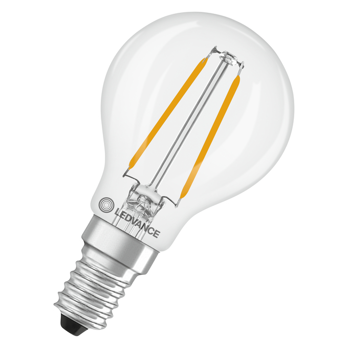 Žarnica Ledvance LED E14 2,5W=25W 3000K 250lm P45 bučka prozorna